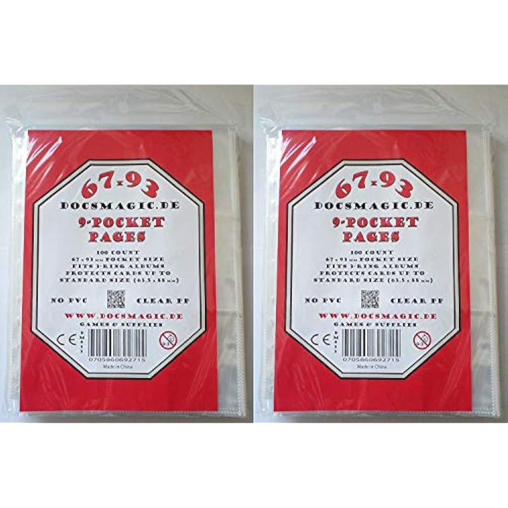 docsmagic.de 200 9-Pocket Pages – 11-Hole Trading Card Album Sheets