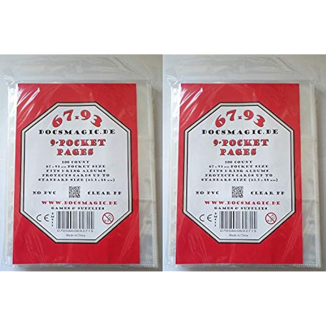 docsmagic.de 200 9-Pocket Pages – 11-Hole Trading Card Album Sheets