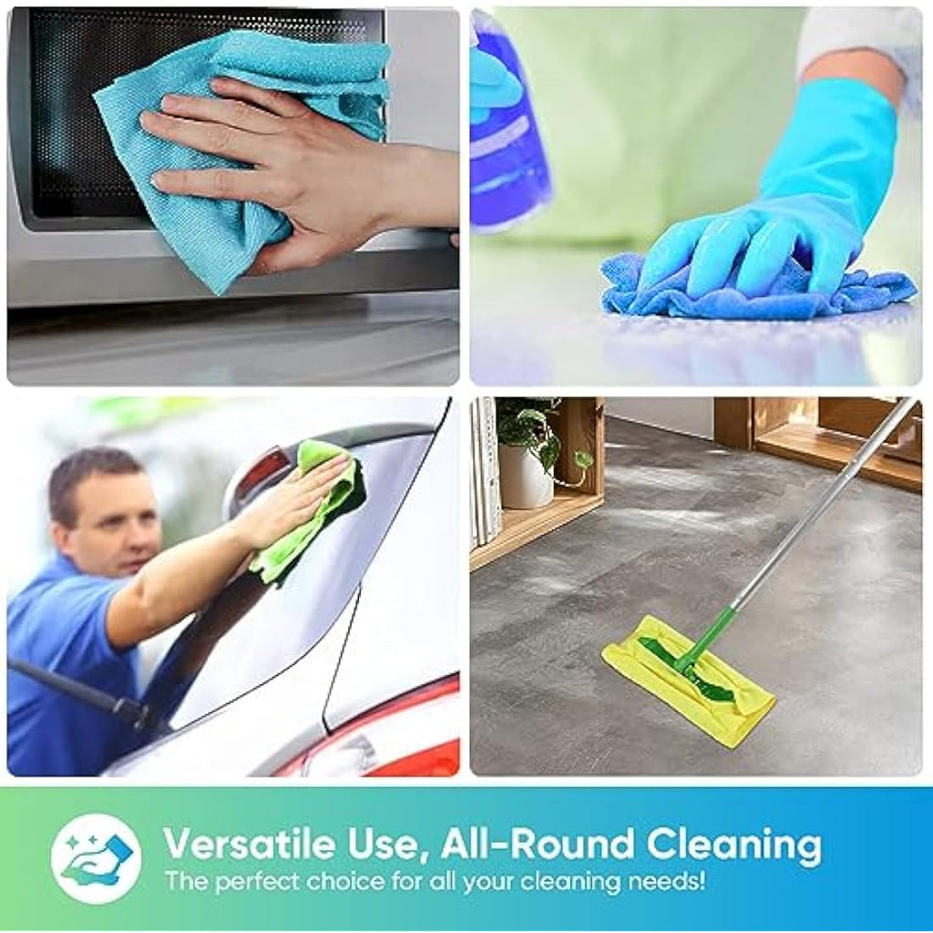 HOMEXCEL Microfibre Cleaning Cloths 100 Pack | Lint-Free 30x30cm Towels