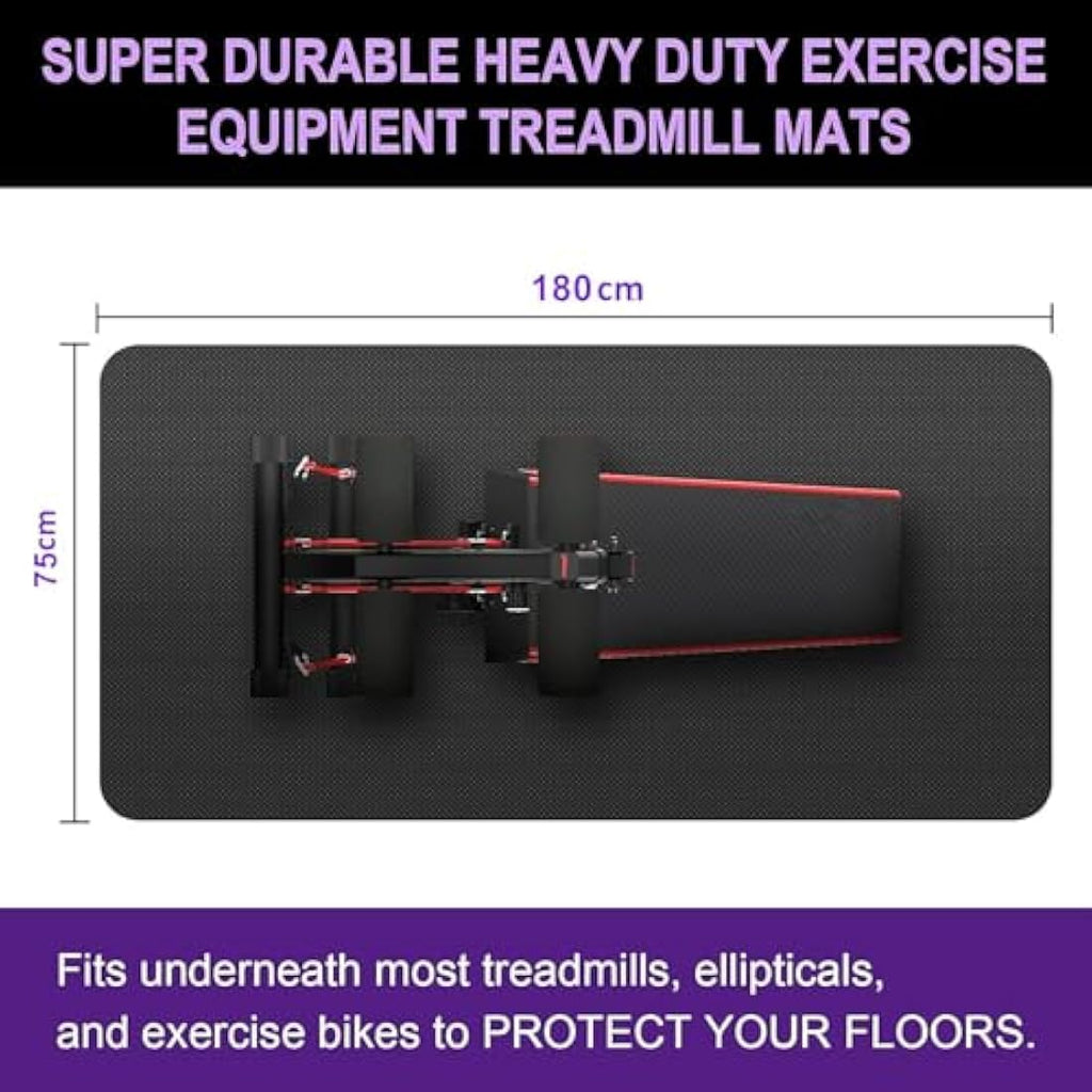 Vanexiss Heavy-Duty Treadmill Mat | Non-Slip Floor Protector, 180x75cm