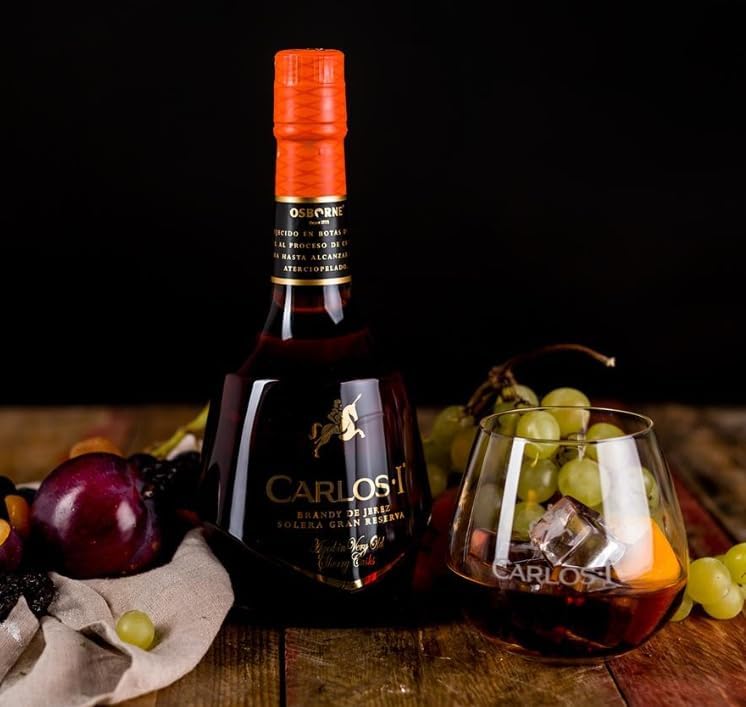 Carlos I Brandy Solera Gran Reserva 1L Gift Pack with Brandy Glass