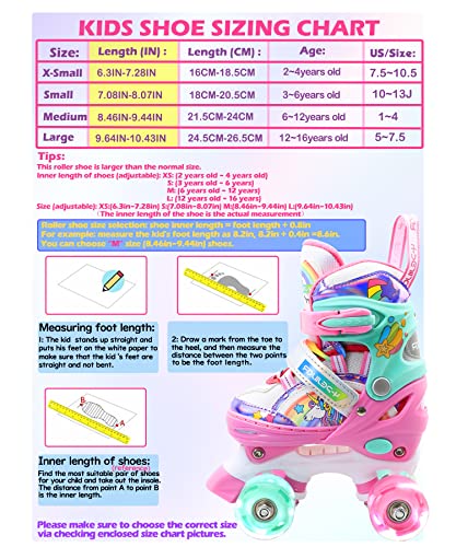4-Pejiijar Kids Roller Skates – Adjustable Light Up Unicorn Quad Skates