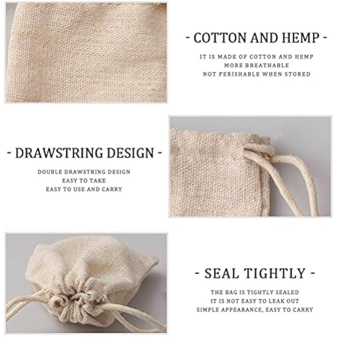 nuoshen 30 Pcs Burlap Drawstring Bags | 8x10cm Hessian Gift Pouches