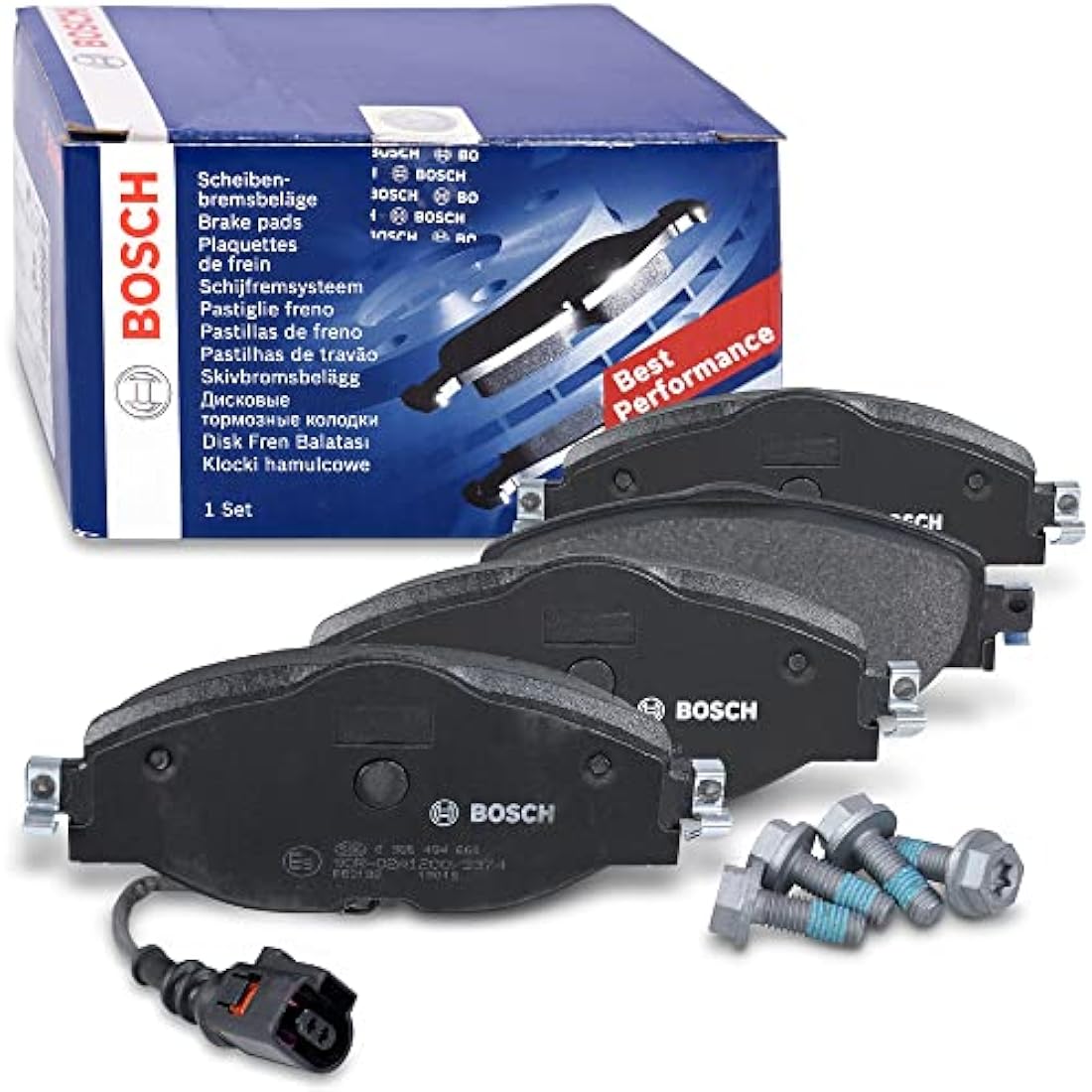 Bosch BP1505 Front Axle Brake Pads – Copper-Free Set with Accessories
