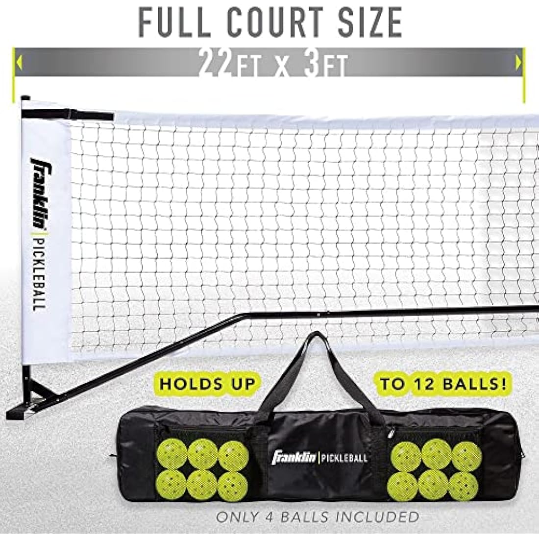 Franklin Sports Official Size Pickleball Net Set with 4 Paddles & Balls