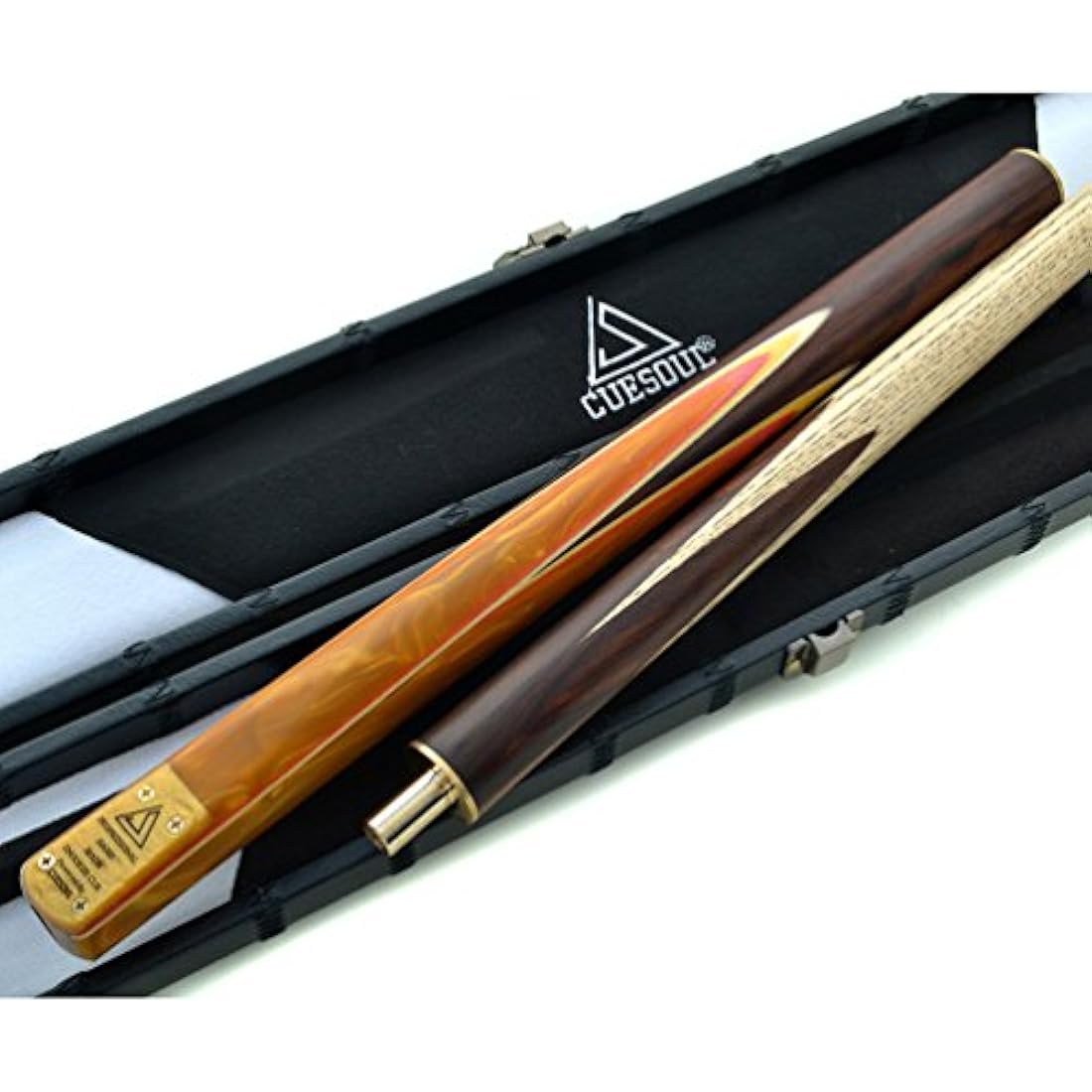 CUESOUL 57" Snooker Cue | Hand-Spliced Ash Wood with Case & Extensions