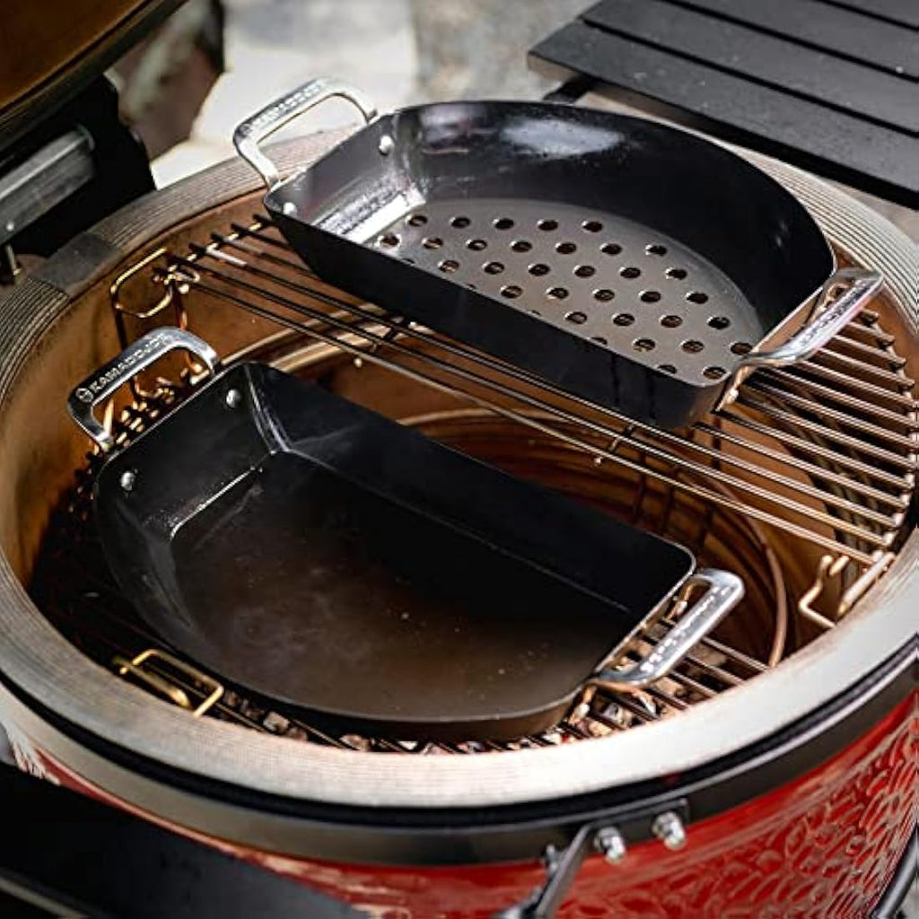 Kamado Joe Karbon Steel Half-Moon Pan Set – Non-Stick Grill Cookware