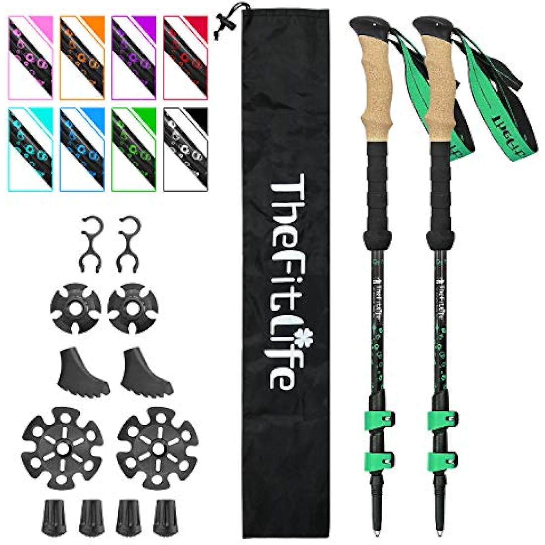 TheFitLife Carbon Fiber Trekking Poles – Ultralight Collapsible Hiking Sticks