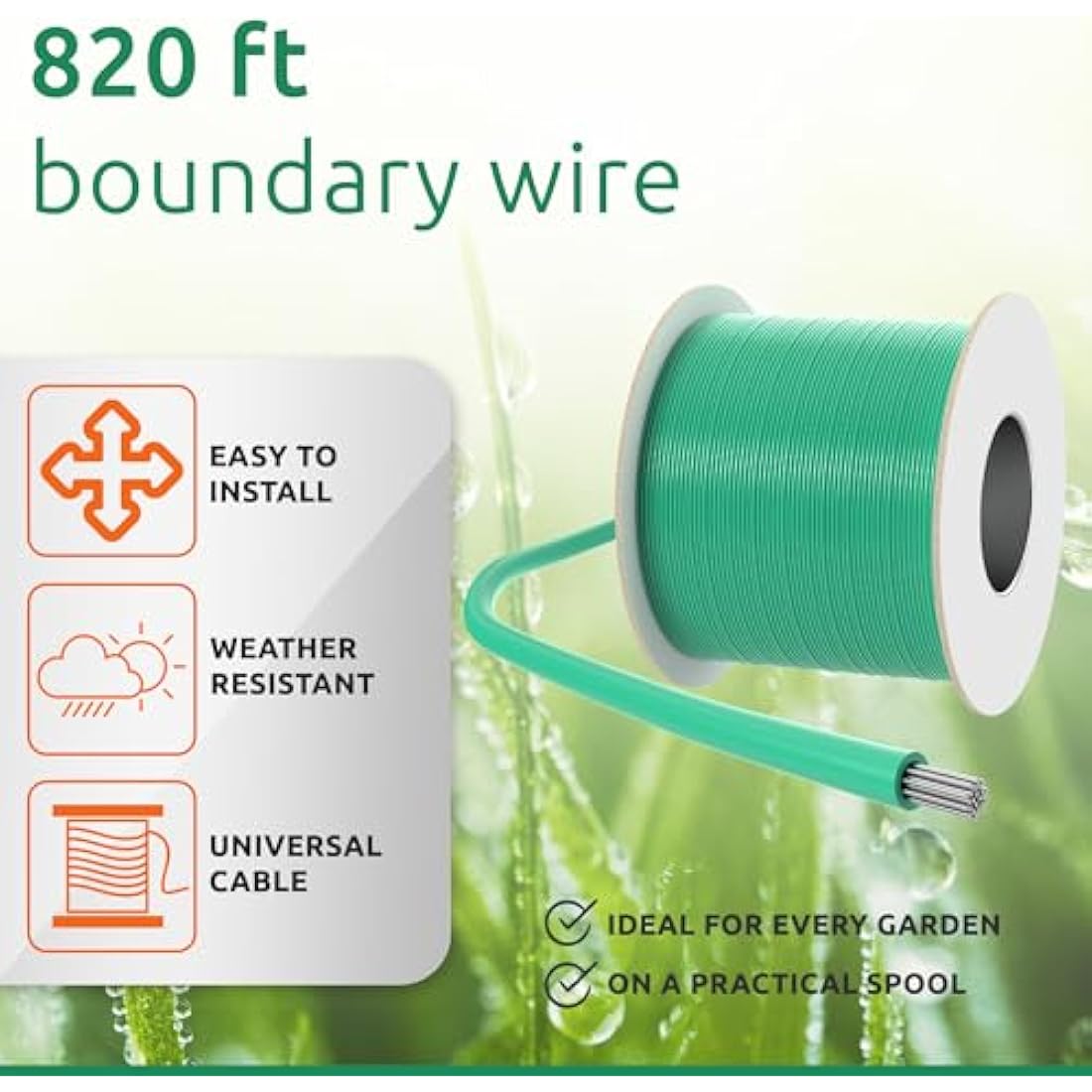 ECENCE 820ft Boundary Wire for Robotic Lawnmowers – 17AWG Universal Cable