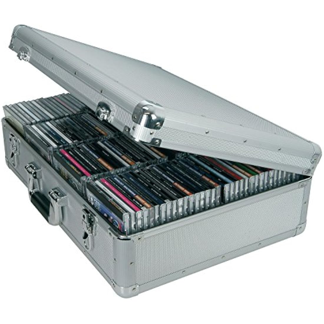 Citronic Aluminium CD Storage Case | Lockable Media Organizer - 120 CDs