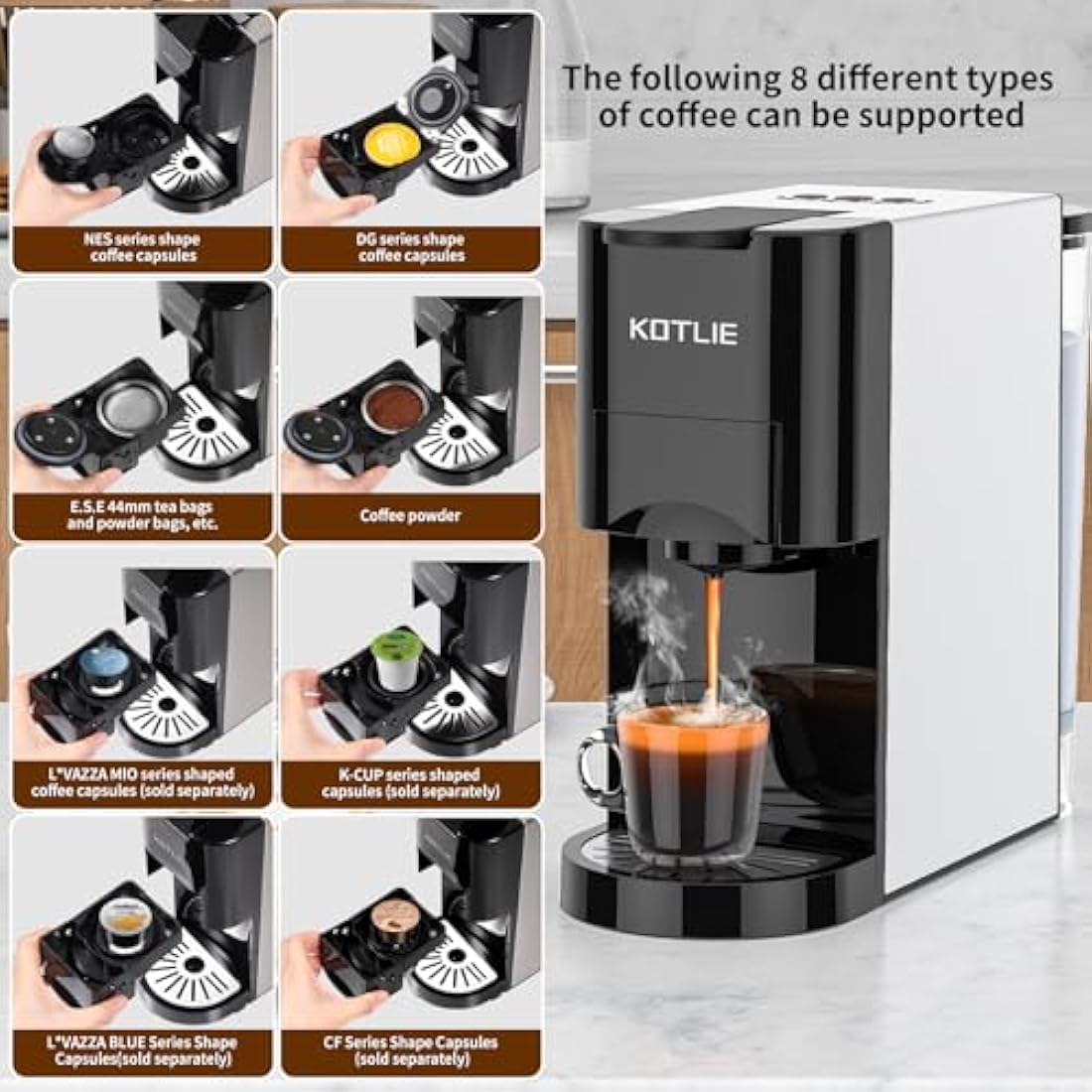 4-in-1 Espresso Machine | 19 Bar Multi-Capsule Coffee Maker