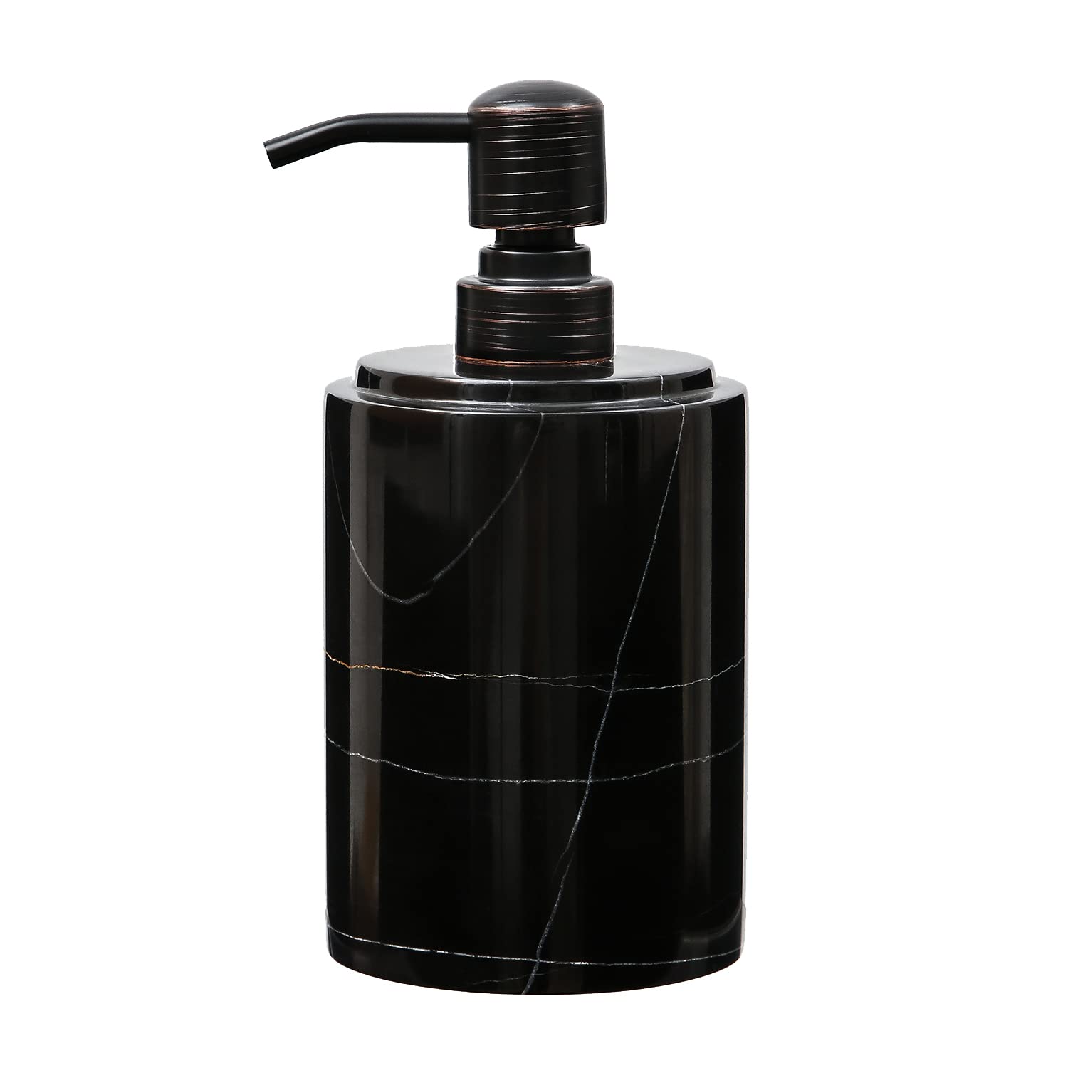 JIMEI Black Marble Soap Dispenser | Natural Stone Hand & Dish Soap Pump