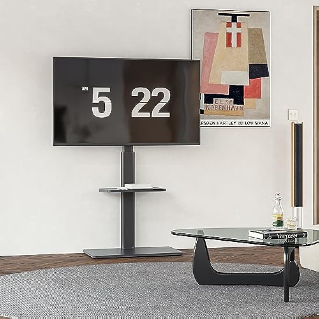 FITUEYES TV Floor Stand | Swivel Mount for 32-60 inch TVs with Shelf