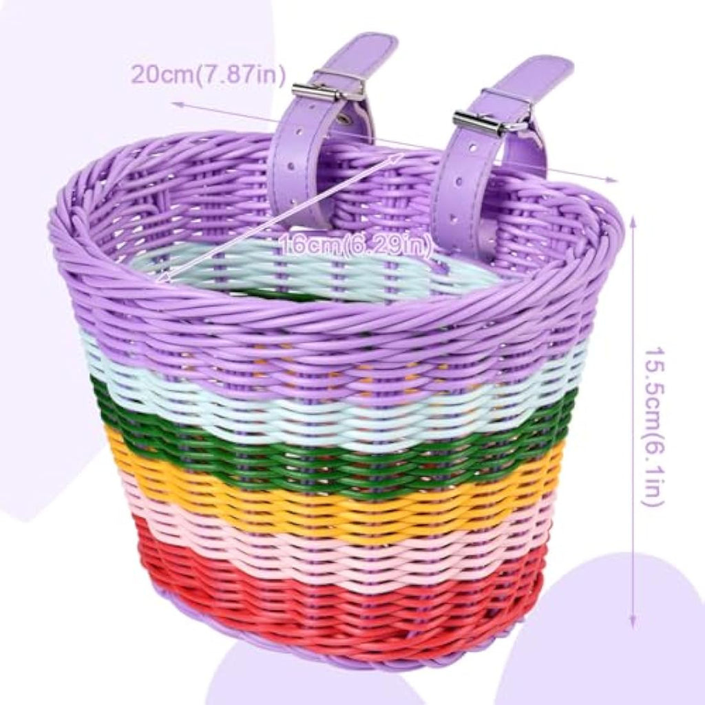 Jolof Store Kids Bike Basket – Handwoven Wicker Bicycle Basket for Kids