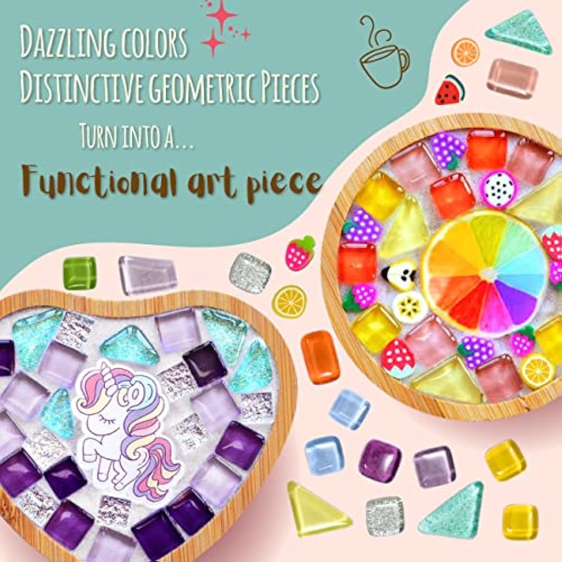 Jolof Store Mosaic Coaster Craft Kit – DIY Glass Tile Art for Kids