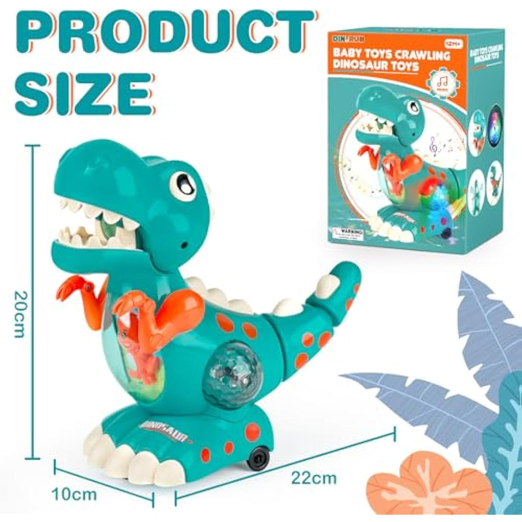 Musical Crawling Dinosaur Toy with Lights for Toddlers