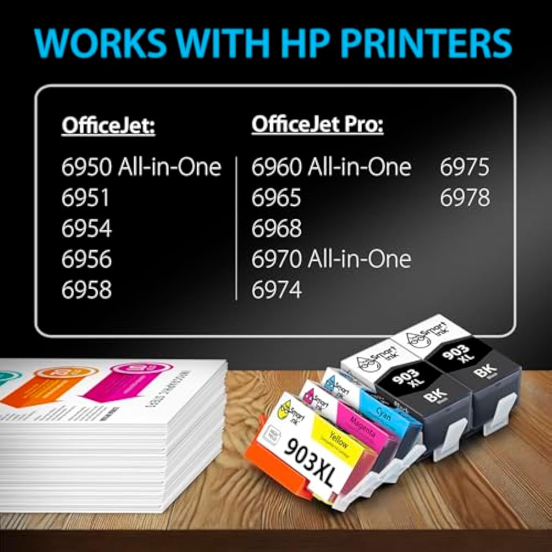 Smart Ink HP 903XL Compatible Ink Cartridges - 5 Pack for OfficeJet Pro