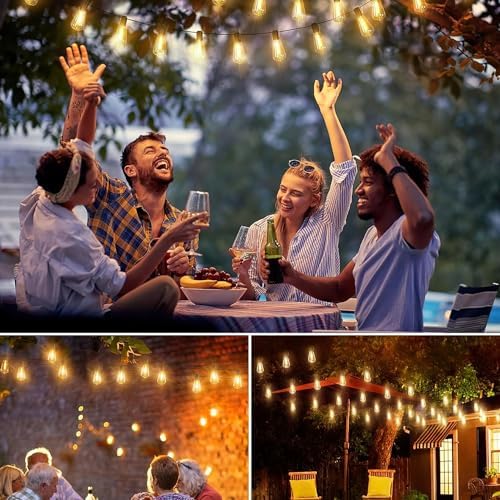 AzureStar 30M Outdoor Festoon Lights | 100FT Waterproof Shatterproof LED