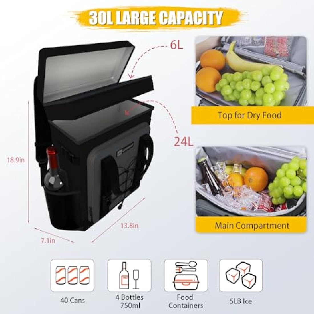 AYAMAYA Leakproof Cooler Backpack | 40-Can Insulated Waterproof Bag