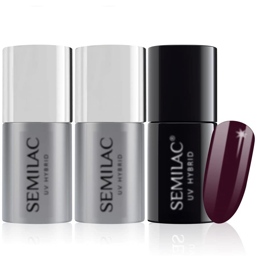 Semilac UV Gel Nail Polish - 083 Burgundy Wine - Long Lasting Hybrid