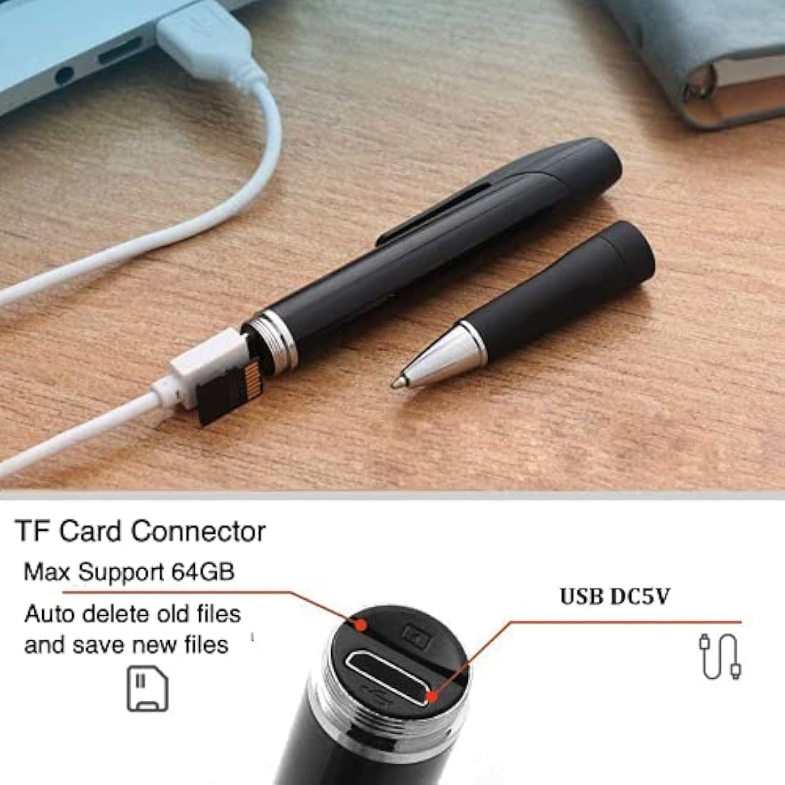 SANPROV 1080P Spy Camera Pen | Hidden Portable Pocket Cam with 32GB SD