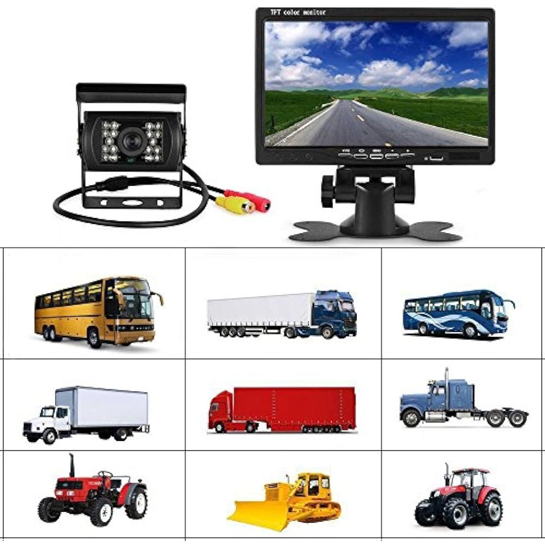7" HD Backup Camera Kit | 18 LED Night Vision for Trucks