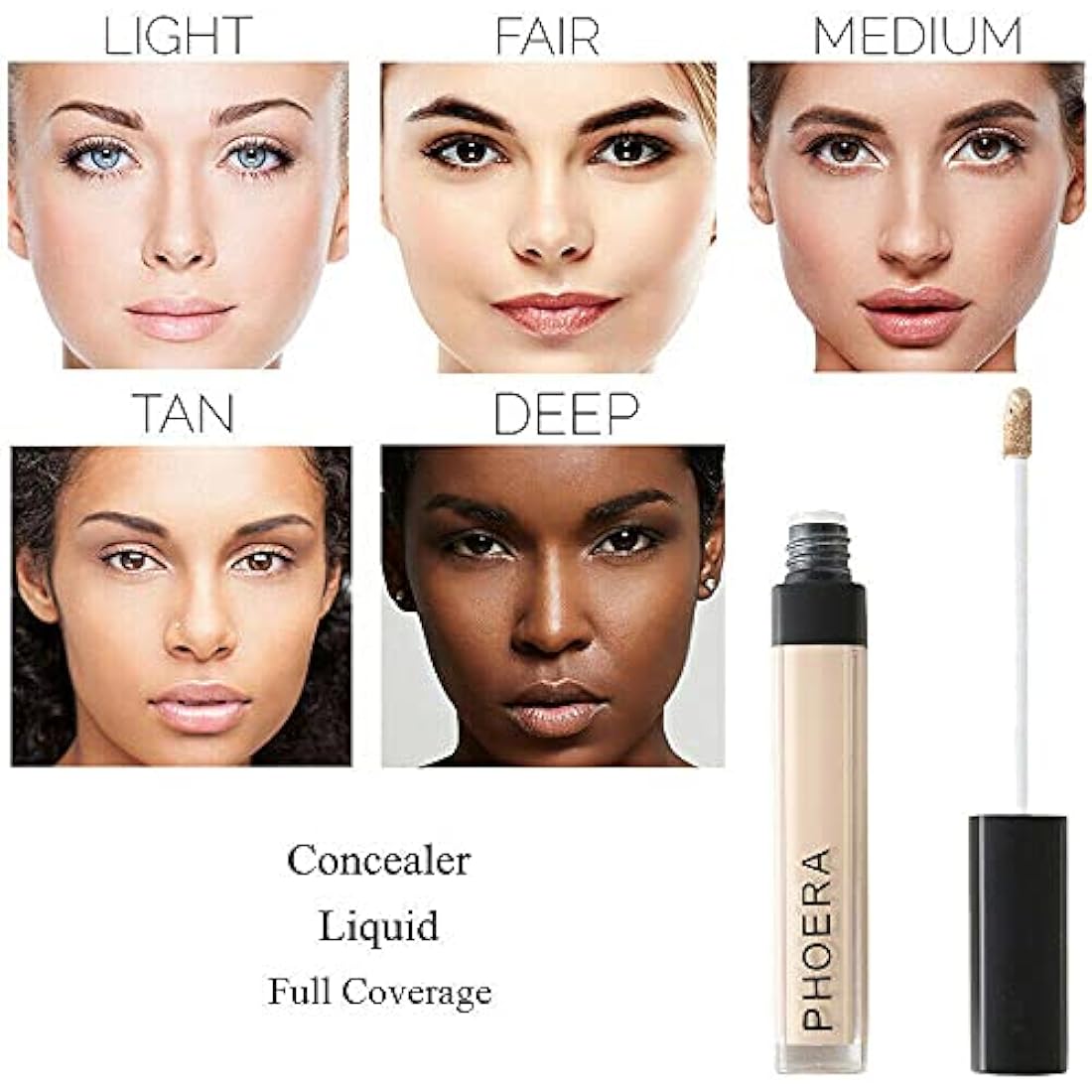 Phoera Full Coverage Matte Liquid Concealer – Waterproof & Oil-Free (108)