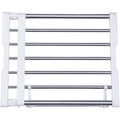BAOYOUNI Extendable Closet Shelf & Rod Organizer, Ivory Metal, 40-60cm
