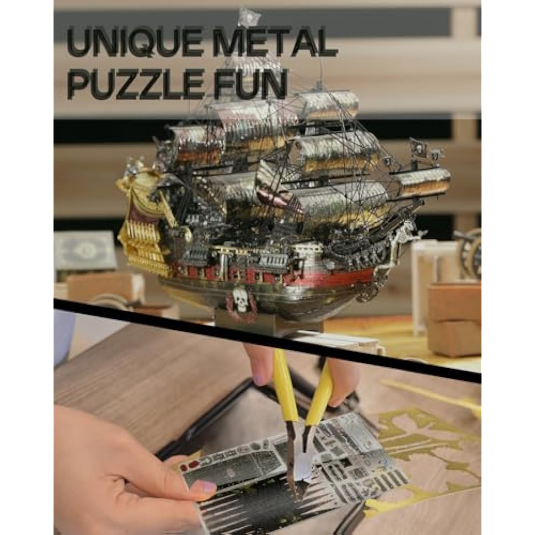 Piececool Queen Anne's Revenge 3D Metal Puzzle - Pirate Ship Model Kit