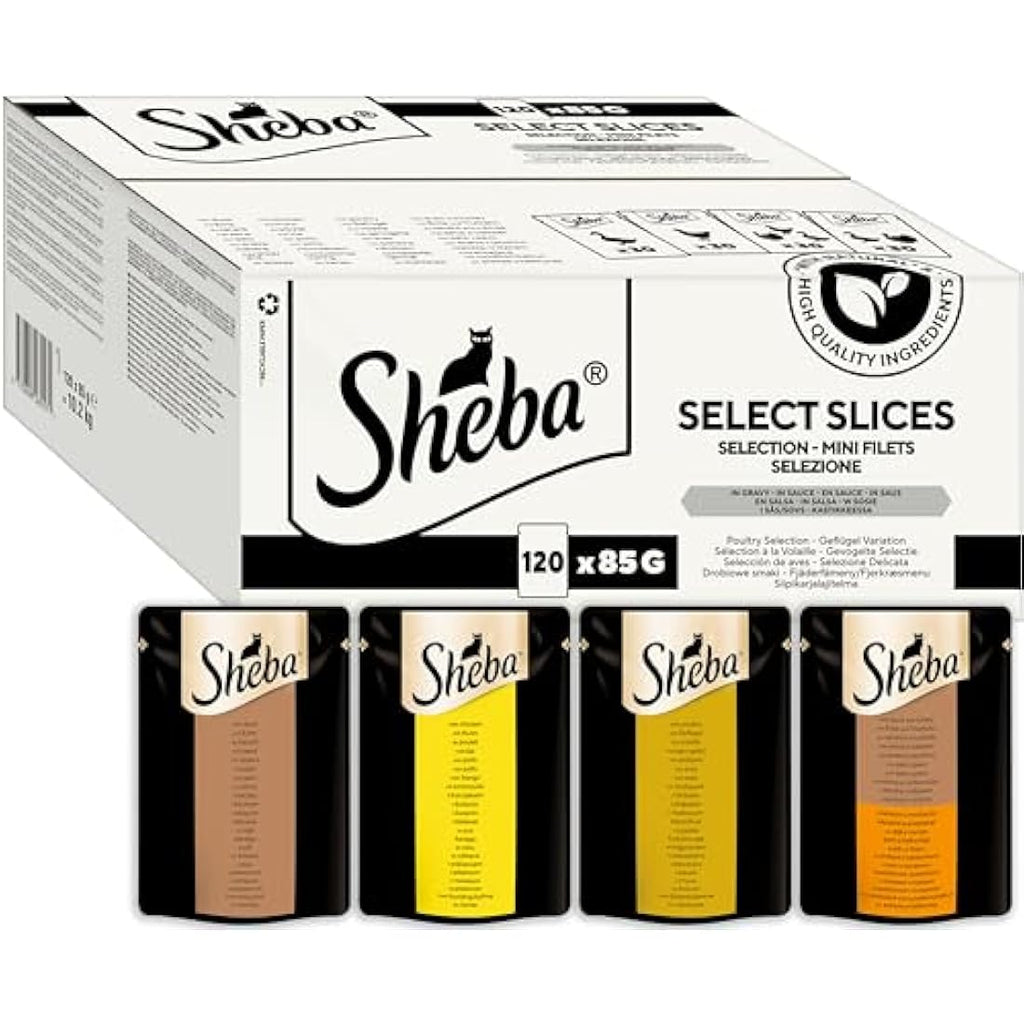 Sheba Wet Cat Food Slices in Gravy - Poultry Selection 120x85g