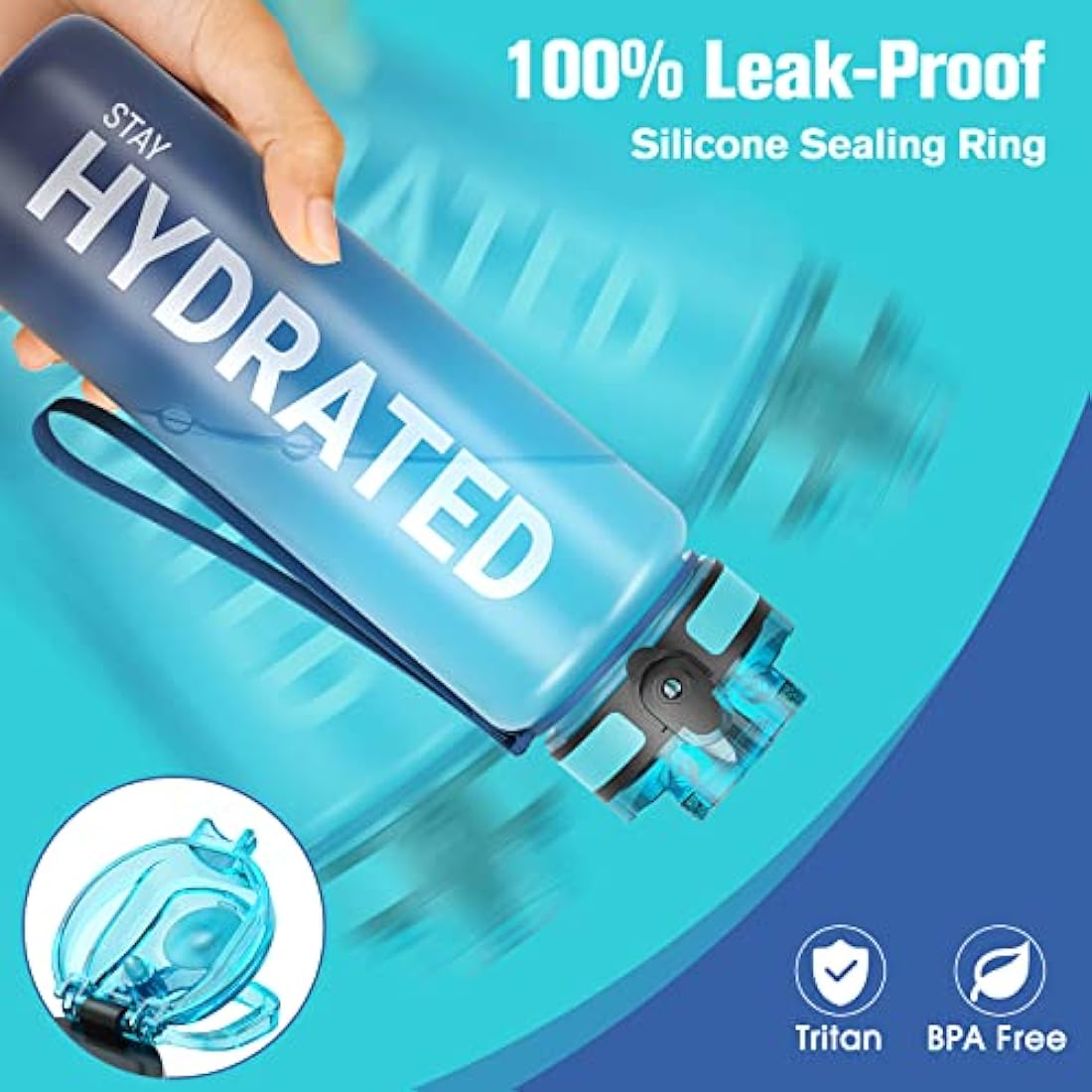 Sahara Sailor Motivational Water Bottle | 1L Tritan BPA Free Leakproof