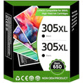 305XL Black Ink Cartridges for HP DeskJet & Envy (2-Pack)