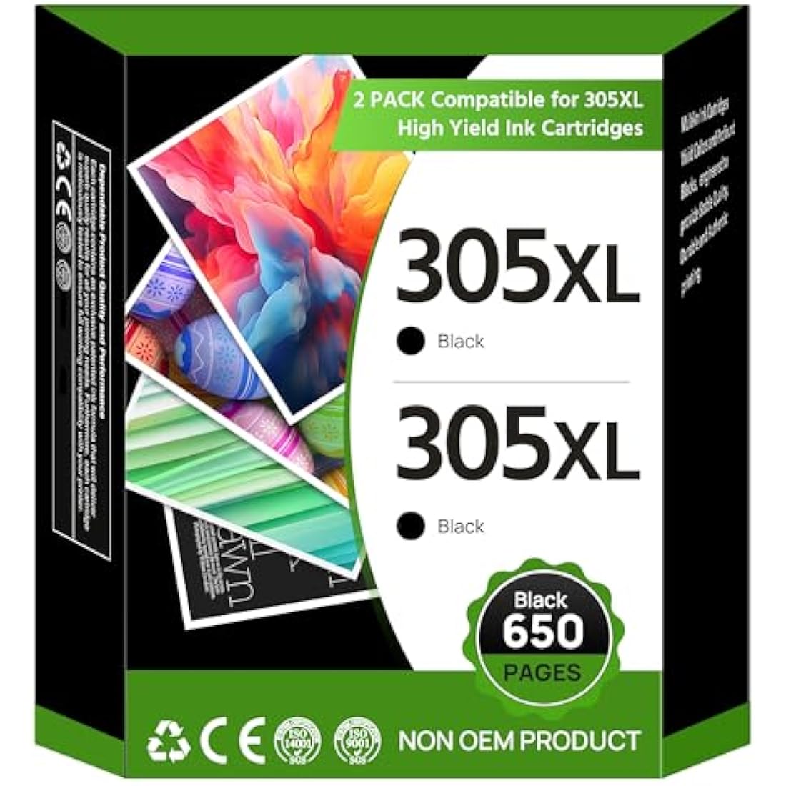 305XL Black Ink Cartridges for HP DeskJet & Envy (2-Pack)