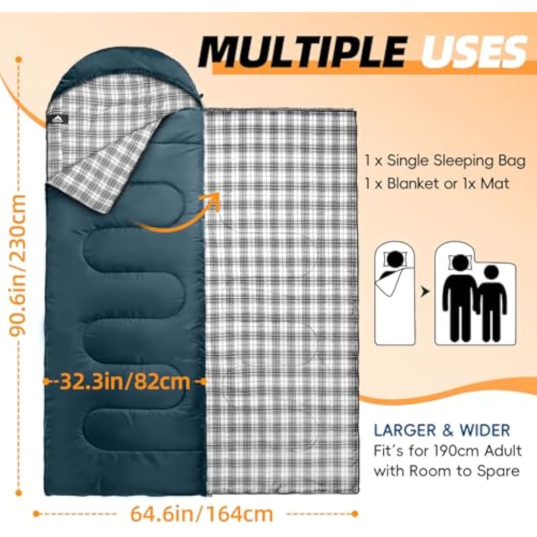 MEREZA XL Wide Sleeping Bag | Big and Tall 3-4 Season Cold Weather Gear