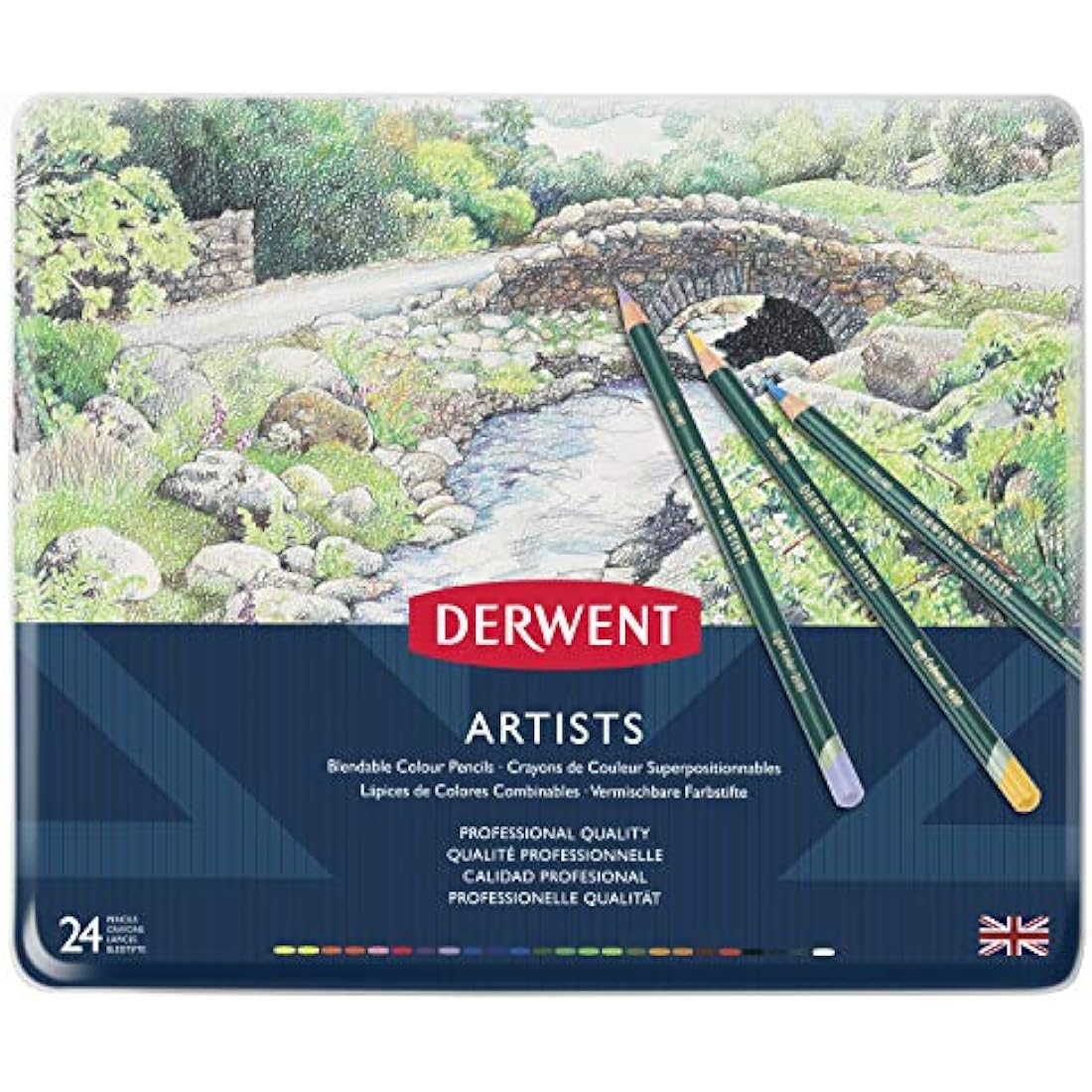 Derwent Artists Colouring Pencils - Professional Set of 24 for Drawing
