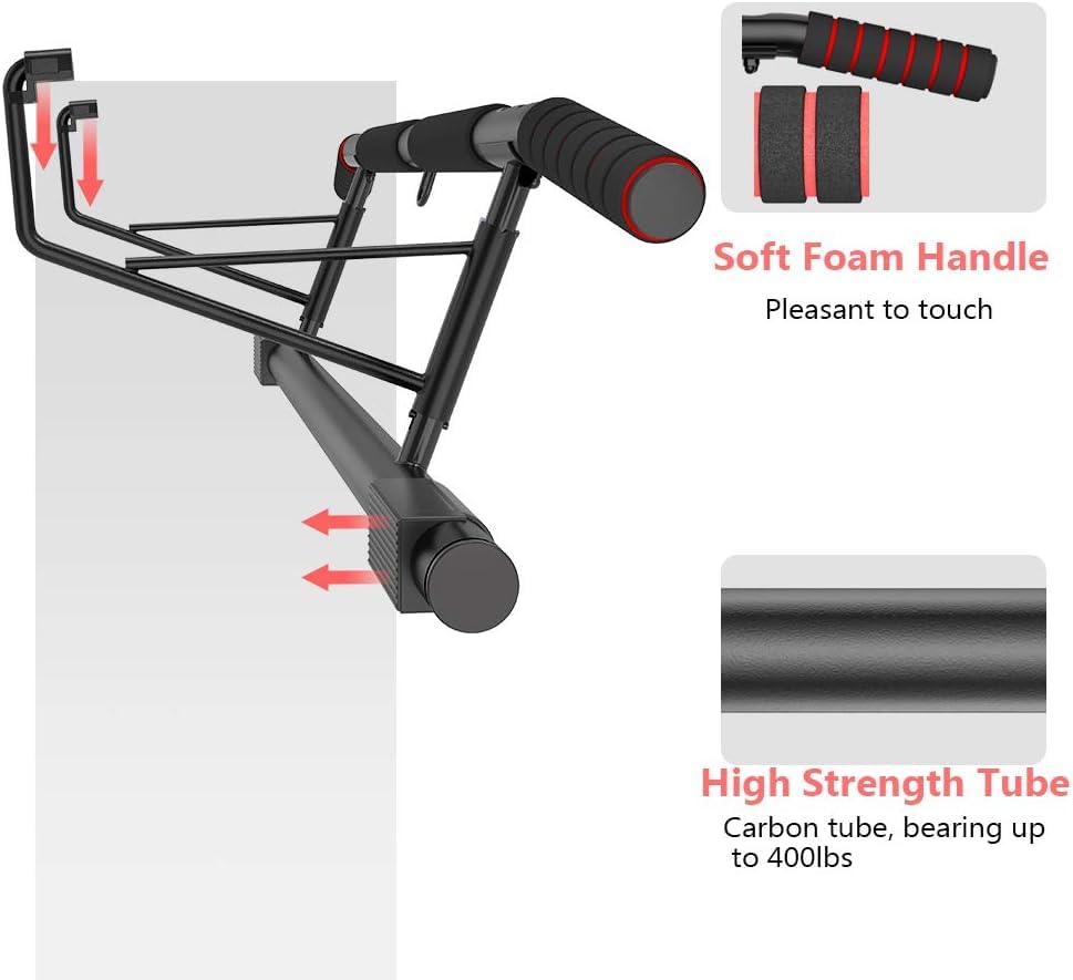 AmazeFan Pull Up Bar for Doorway – Ergonomic Multi-Grip Home Gym Frame