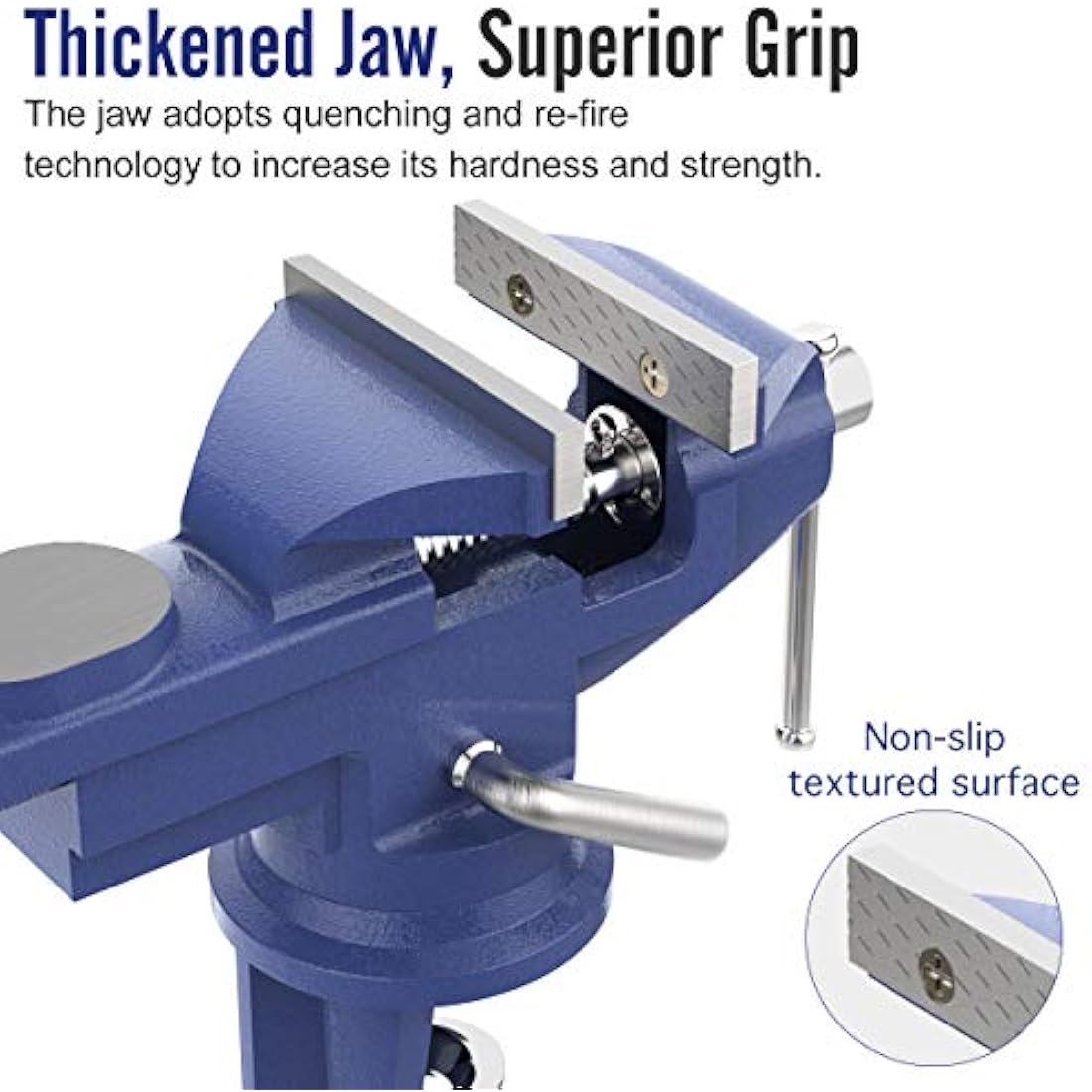 Housolution 3 Inch Universal Table Vise | 360° Swivel Bench Clamp