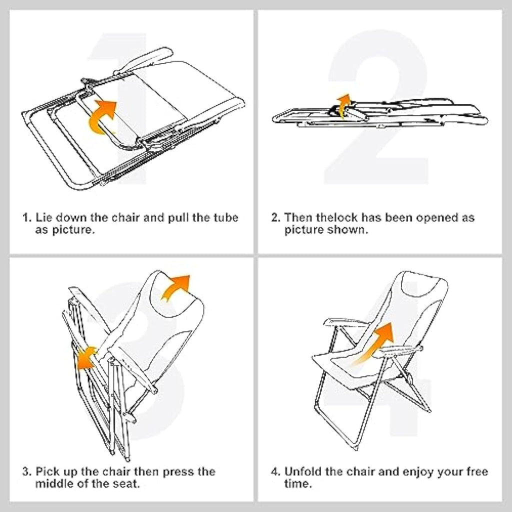 Homecall Folding Garden Camping Chair – Waterproof Olefin Padded Grey