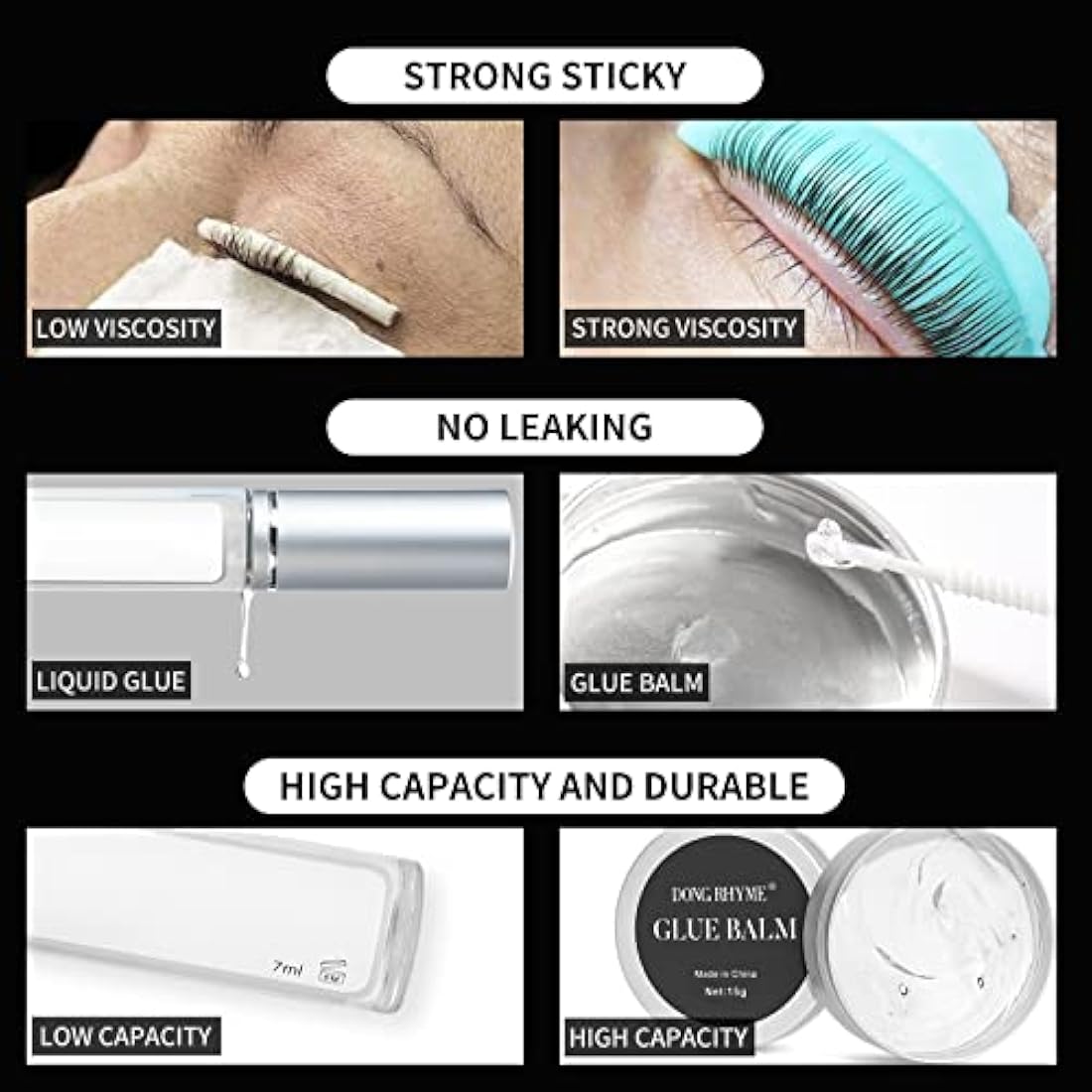 DONG RHYME Lash Lift Glue Balm – Nourishing Strong Adhesive for Brows, 15g