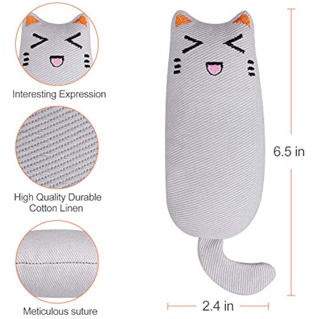Jolof Store Catnip Toys for Indoor Cats – 3-Pack Plush Teething Toys