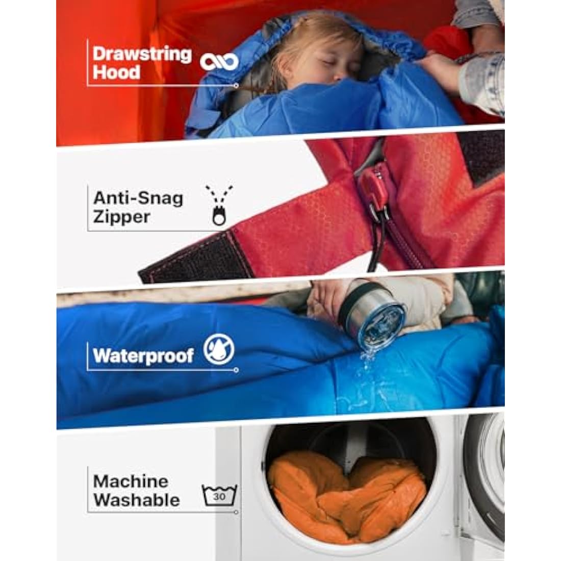 MalloMe 3-4 Season Sleeping Bag | Waterproof Ultralight Cold Weather Gear