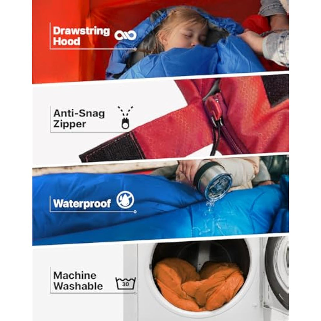 MalloMe 3-4 Season Sleeping Bag | Ultralight Waterproof Camping Gear