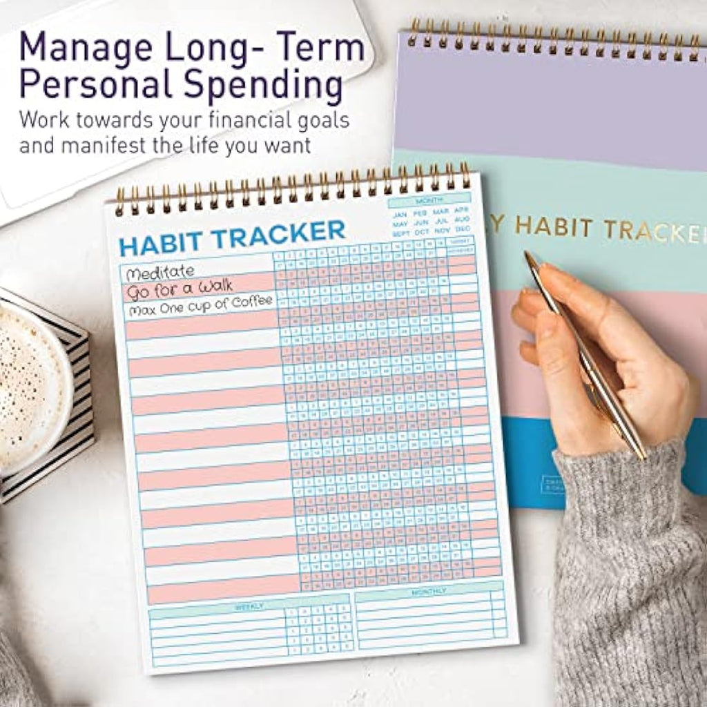 S&O Striped Habit Tracker Calendar - 24 Month Undated Routine Planner