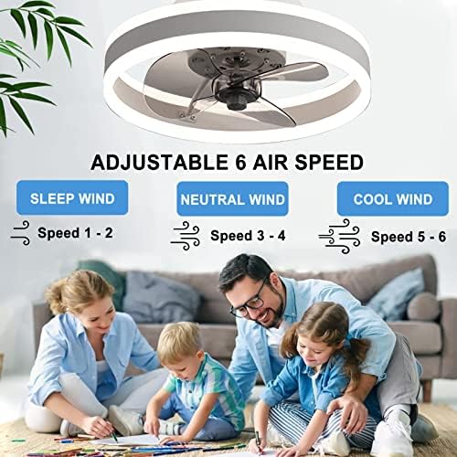 Jolof Store LED Ceiling Fan with Light – Modern 6-Speed Gold 40CM