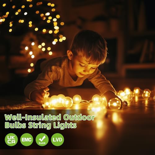 Kawaya 20M Outdoor Festoon Lights | 30 LED Shatterproof IP65 Garden String