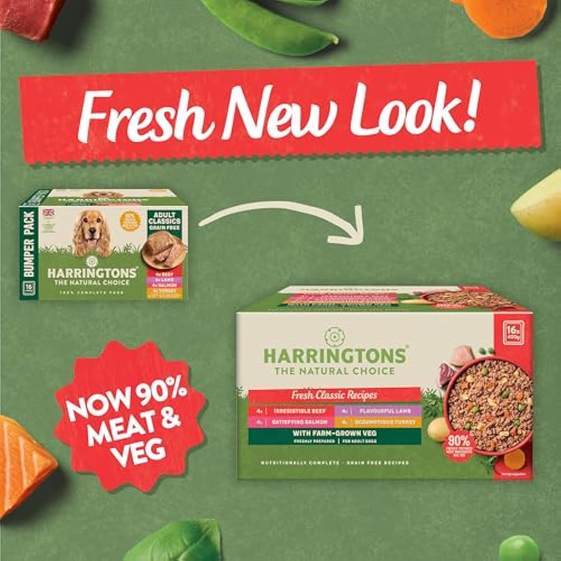 Harringtons Grain Free Wet Dog Food Bumper Pack - 16x400g Mixed