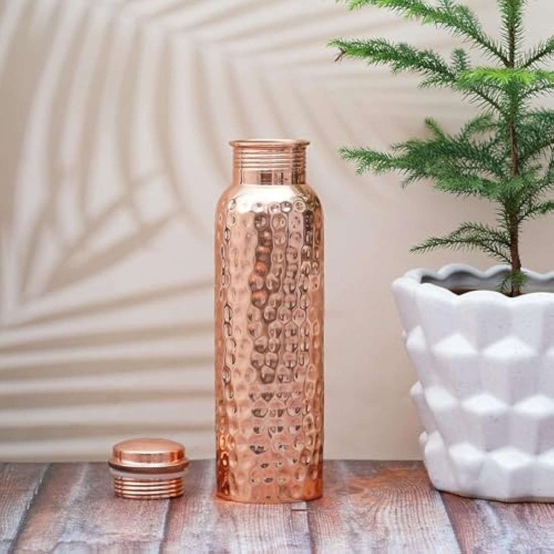 Craft Trade Pure Copper Water Bottle Set of 2 | 1 Litre Leak Proof Flask