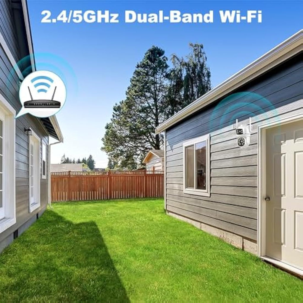 GENBOLT Dual Lens PTZ WiFi Security Camera – Outdoor PoE CCTV with Tracking