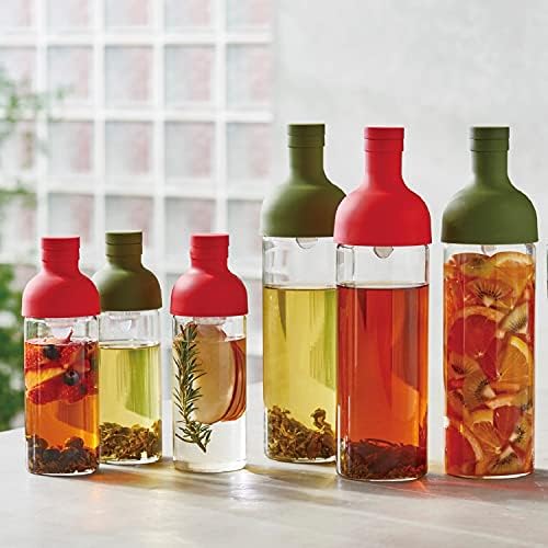 Hario Filter-In Tea Bottle – 750ml Cold Brew Infuser, Olive Green