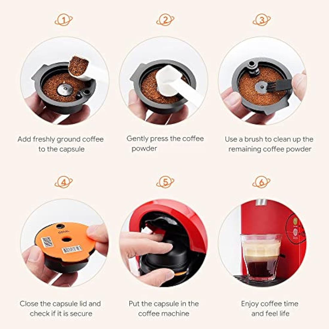 BENFUCHEN Reusable Tassimo Pods with Tamper for Bosch – 200ml & 220ml